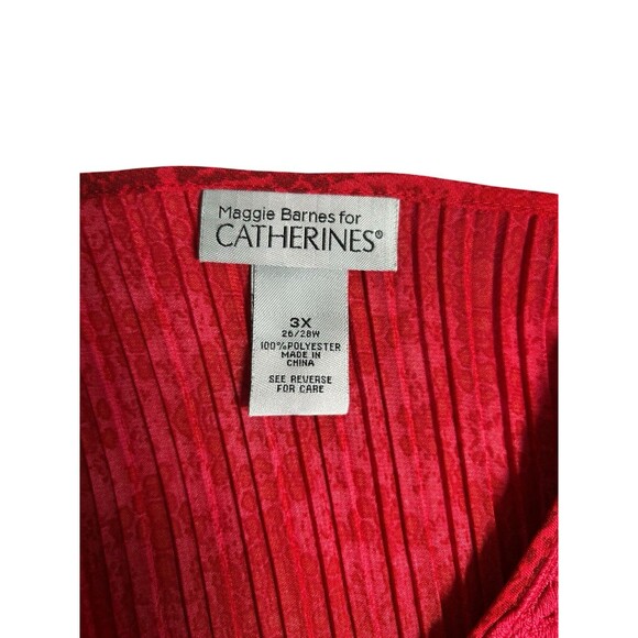 Catherines Womens Tunic 3x Plus Red/blk 3/4 Flare Sleeve Whimsigoth Vampire - Picture 8 of 9